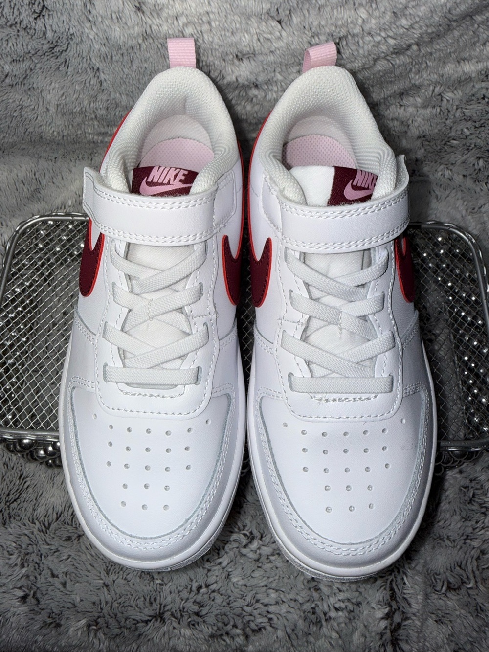 Nike Court Borough Low 2 White Dark Beetroot 13C NEW IN BOX 🤍🍒